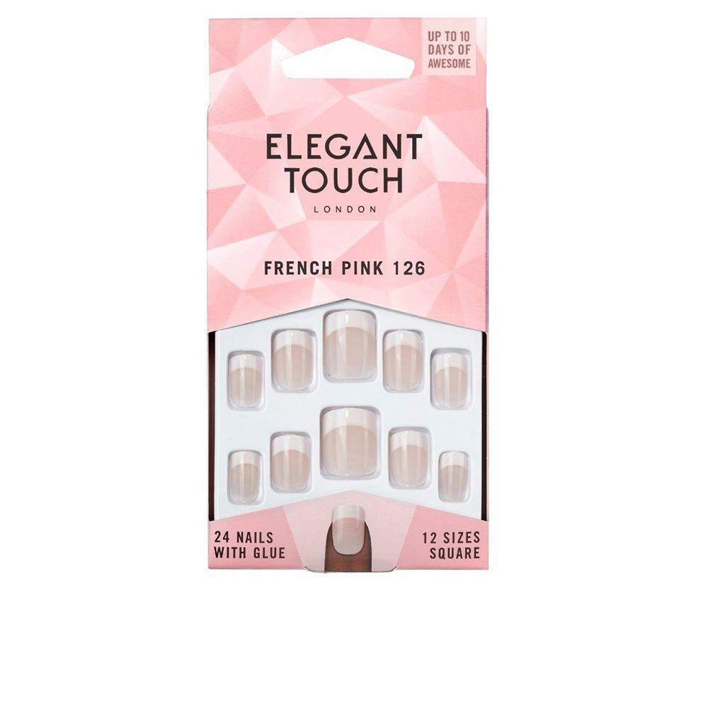 Falske negle Elegant Touch French Pink S - 24 stk. med lim
