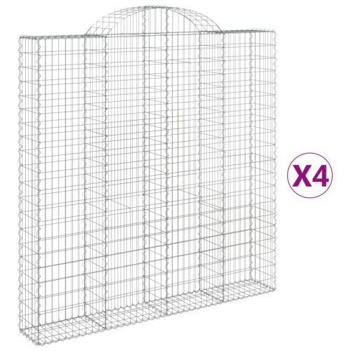 Buede gabionkurve - 4 stk. 200×30×200/220 cm i galvaniseret jern