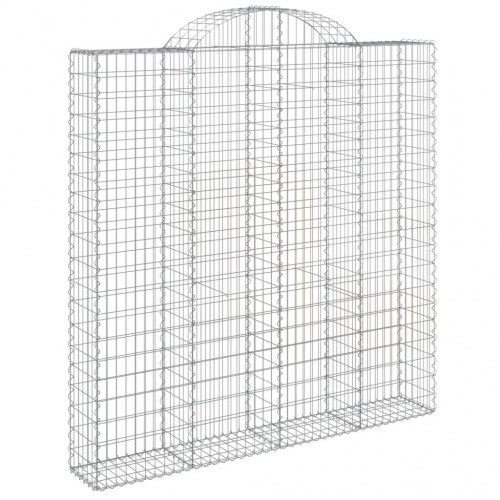 Buede gabionkurve - 3 stk. 200×30×200/220 cm i galvaniseret jern