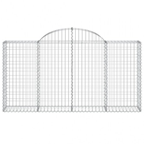 Buede gabionkurve - 11 stk. 200×30×100/120 cm i galvaniseret jern