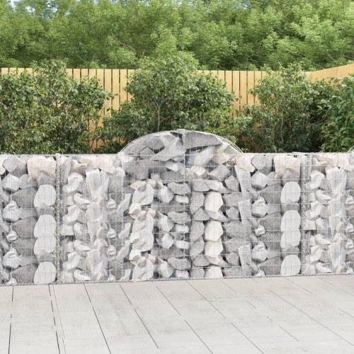 Buede gabionkurve - 4 stk. 200×30×100/120 cm i galvaniseret jern