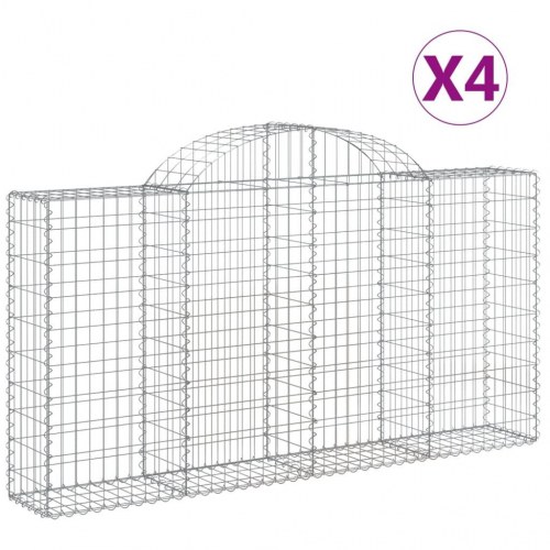 Buede gabionkurve - 4 stk. 200×30×100/120 cm i galvaniseret jern