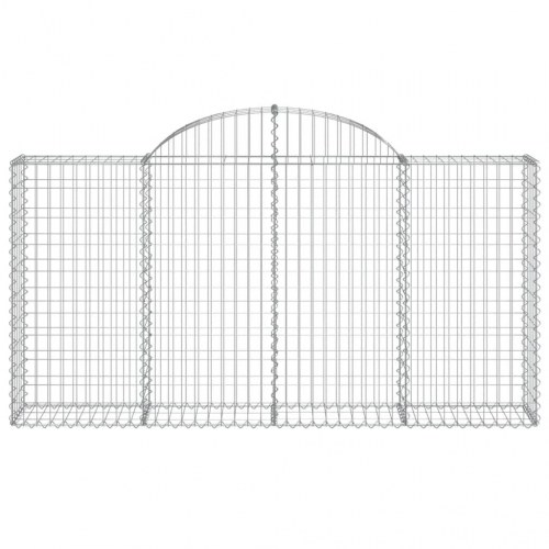Buede gabionkurve - 4 stk. 200×30×100/120 cm i galvaniseret jern