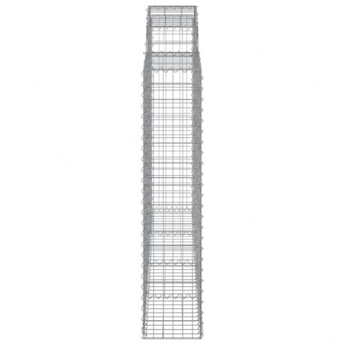 Buede gabionkurve - 4 stk. haveafskærmning 200×30×140/160 cm i galvaniseret jern