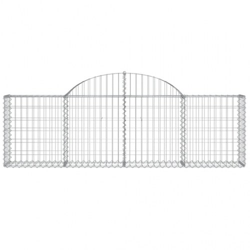 Buede gabionkurve - 9 stk. 200 × 30 × 60/80 cm i galvaniseret jern