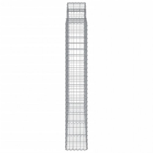 Buede gabionkurve - 2 stk. 200×30×180/200 cm i galvaniseret jern