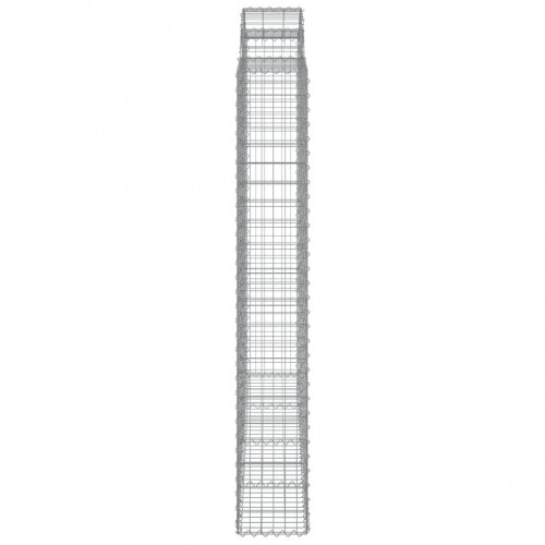 Buede gabionkurve 2 stk. - 200×30×200/220 cm i galvaniseret jern