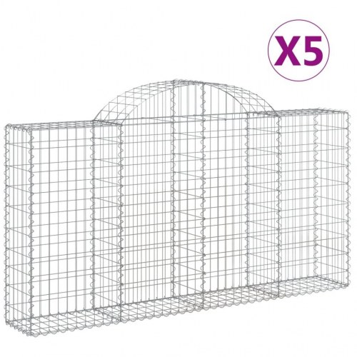 Buede gabionkurve - 5 stk. 200×30×100/120 cm i galvaniseret jern