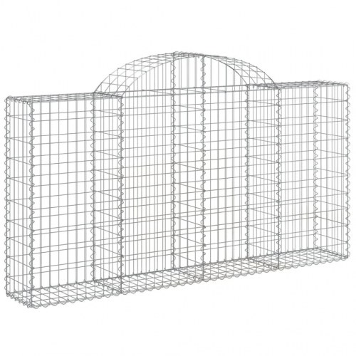 Buede gabionkurve - 5 stk. 200×30×100/120 cm i galvaniseret jern