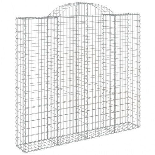 Buede gabionkurve 5 stk. - 200 × 30 × 180/200 cm, galvaniseret jern