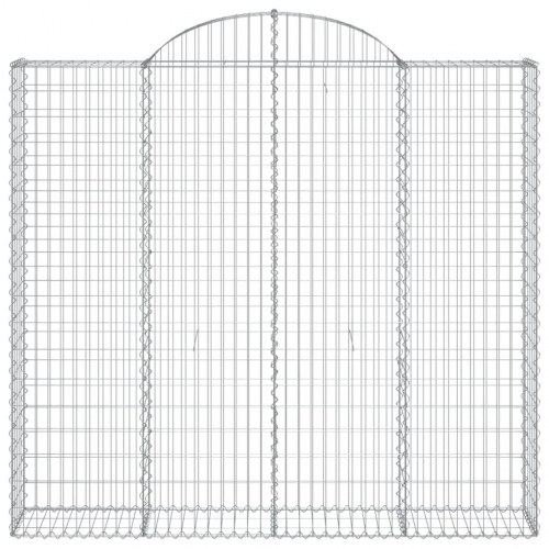 Buede gabionkurve 5 stk. - 200 × 30 × 180/200 cm, galvaniseret jern