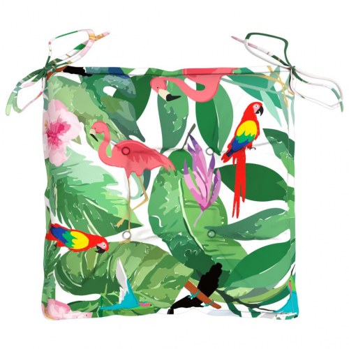 Stolehynder 6 stk. 50×50×7 cm i oxfordstof - flerfarvet tropisk mønster