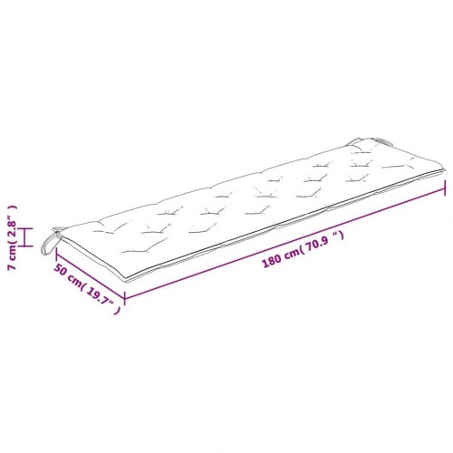 Hynde til havebænk 180×50×7 cm - striber i blå/hvid, oxfordstof
