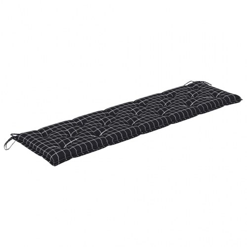 Hynde til havebænk 180×50×7 cm - oxfordstof, ternet sort