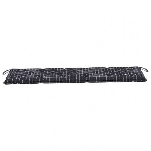 Hynde til havebænk 180×50×7 cm - oxfordstof, ternet sort