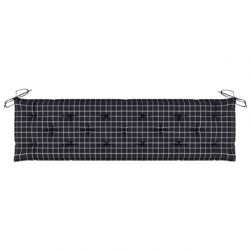Hynde til havebænk 180×50×7 cm - oxfordstof, ternet sort