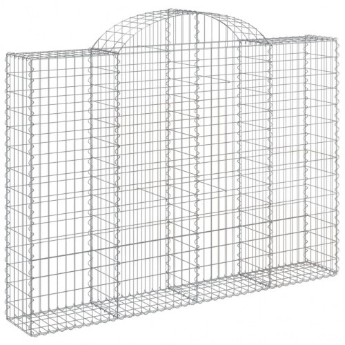 Buede gabionkurve - 8 stk. 200×30×140/160 cm i galvaniseret jern