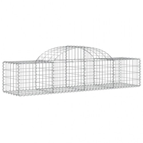 Buede gabionkurve - 6 stk. 200 × 50 × 40/60 cm i galvaniseret jern