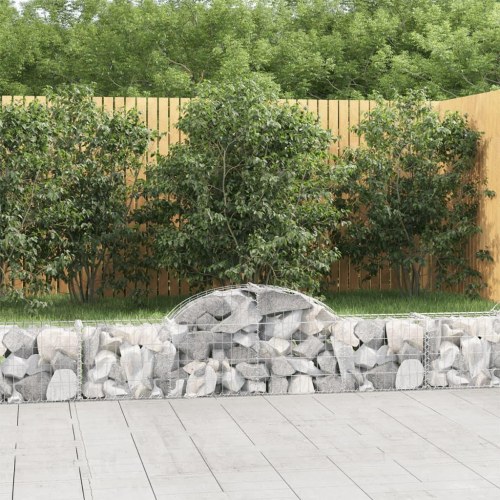 Buede gabionkurve - 8 stk. 200×30×40/60 cm i galvaniseret jern