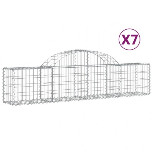 Buede gabionkurve - 7 stk. 200×30×40/60 cm i galvaniseret jern