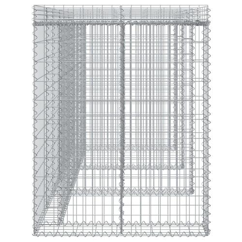 Gabionvæg til skraldespand 270x91x120 cm galvaniseret jern