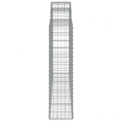 Buede gabionkurve - 12 stk. 200×30×120/140 cm i galvaniseret jern