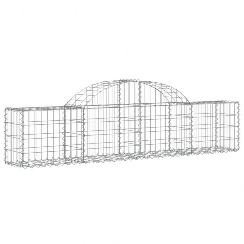 Buede gabionkurve - 6 stk. 200×30×40/60 cm i galvaniseret jern