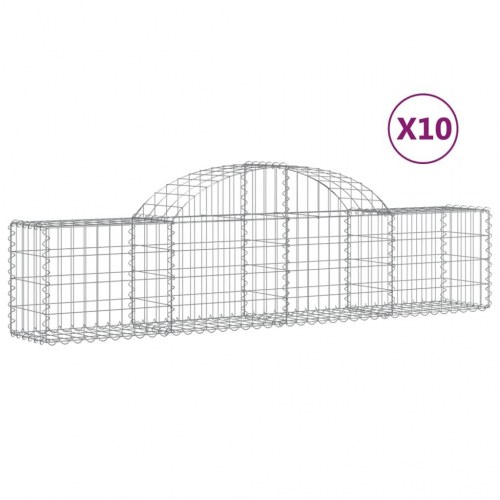 Buede gabionkurve - 10 stk. 200×30×40/60 cm i galvaniseret jern