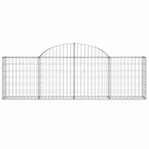 Buede gabionkurve 11 stk. 200x30x60/80 cm galvaniseret jern