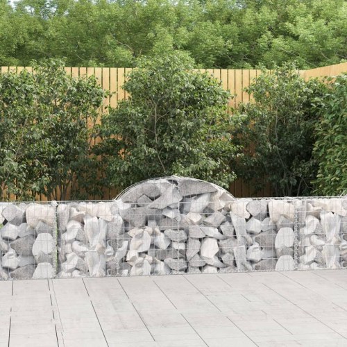 Buede gabionkurve - 6 stk. 200×30×60/80 cm i galvaniseret jern