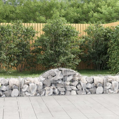Buede gabionkurve - 11 stk. 200×50×40/60 cm i galvaniseret jern