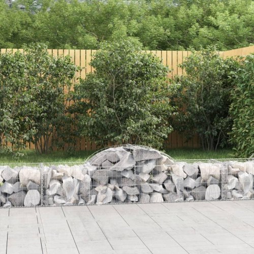 Buede gabionkurve - 9 stk. 200×50×40/60 cm i galvaniseret jern