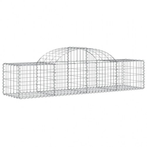 Buede gabionkurve - 10 stk. 200×50×40/60 cm i galvaniseret jern