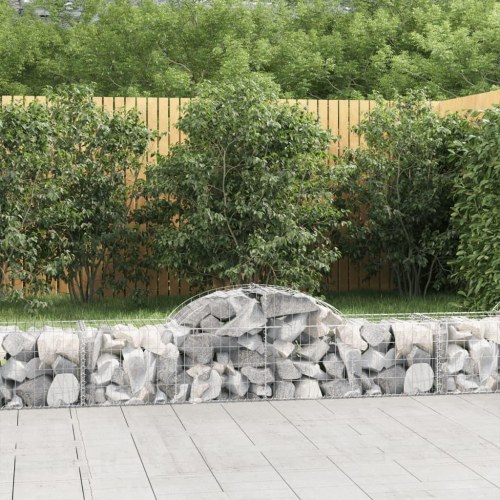 Buede gabionkurve - 4 stk. 200×50×40/60 cm i galvaniseret jern