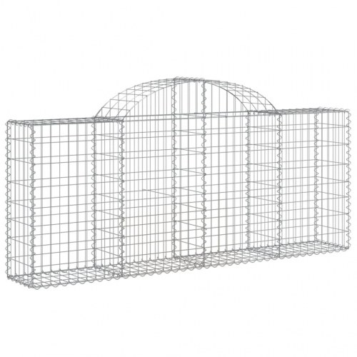 Buede gabionkurve - 5 stk. 200×30×80/100 cm i galvaniseret jern
