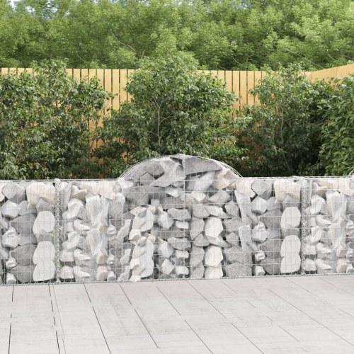 Buede gabionkurve - 4 stk. 200×30×80/100 cm i galvaniseret jern