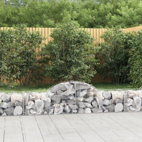 Buede gabionkurve - 5 stk. 200×50×40/60 cm i galvaniseret jern