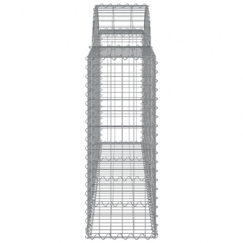 Buede gabionkurve 7 stk. - 200 × 30 × 80/100 cm i galvaniseret jern