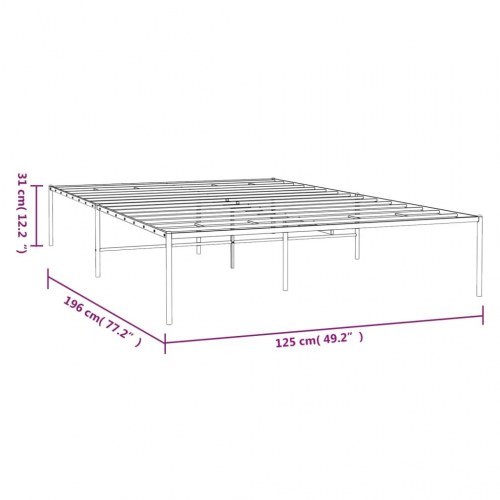 Sengeramme i metal - 120 × 190 cm, hvid