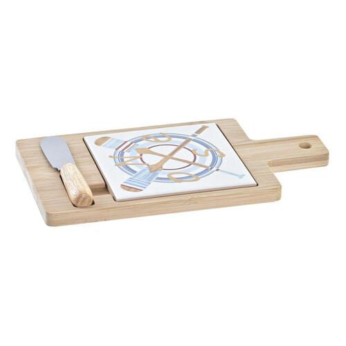 Ostebræt Bambus Aluminium Stentøj 21,5 x 11,8 x 1,5 cm (3 Dele)