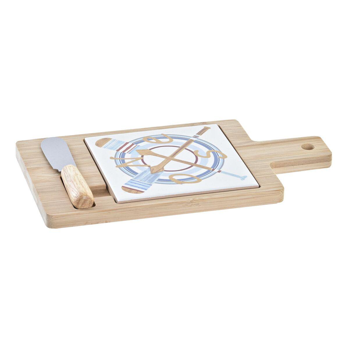 Ostebræt Bambus Aluminium Stentøj 21,5 x 11,8 x 1,5 cm (3 Dele)