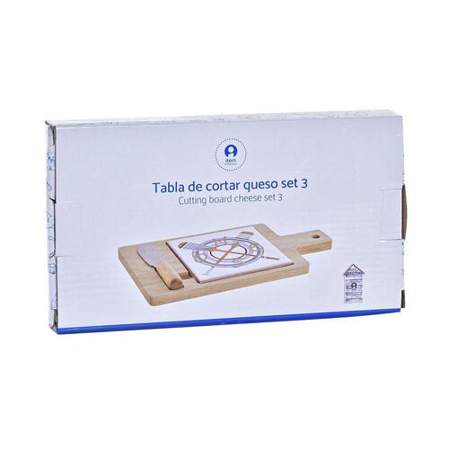 Ostebræt Bambus Aluminium Stentøj 21,5 x 11,8 x 1,5 cm (3 Dele)