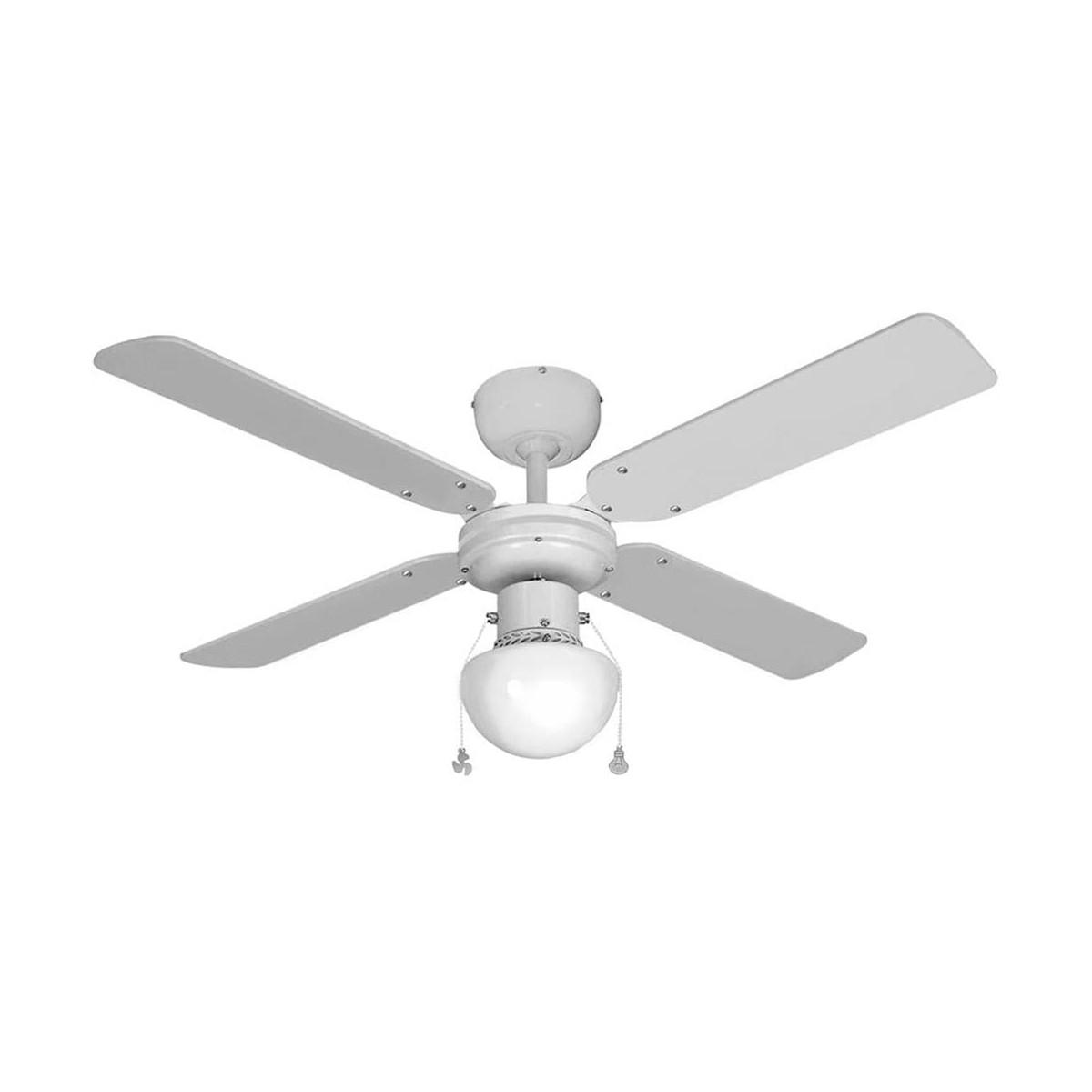 Loftsventilator Med Lys Edm 33800 Caribe Hvid