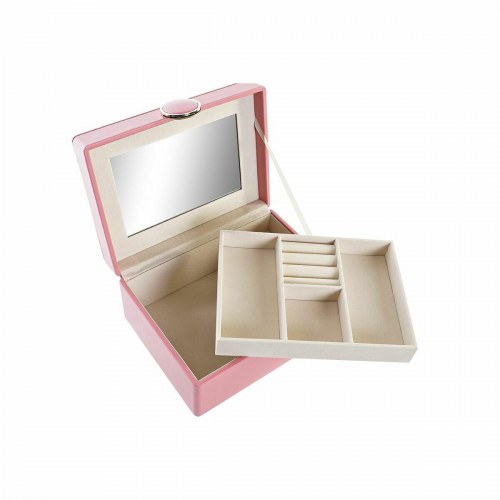 Smykkeskrin - pink, træ/MDF, 17 × 13 × 8,5 cm