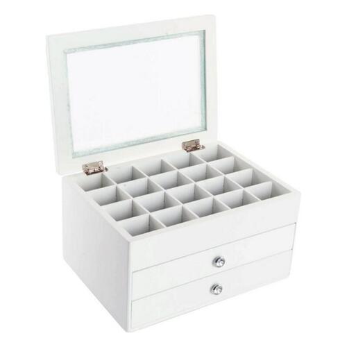Smykkeskrin Krystal Hvid Træ MDF 25 x 19 x 15 cm