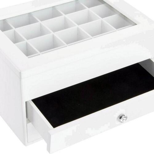 Smykkeskrin Krystal Hvid Træ MDF 25 x 19 x 15 cm
