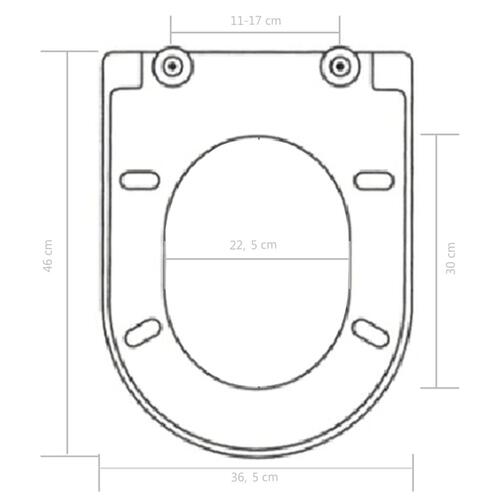 Toiletsæde med soft-close og quick release-design sort