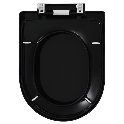 Toiletsæde med soft-close og quick release-design sort