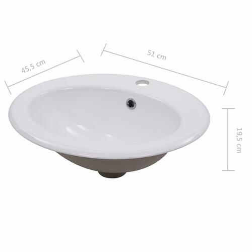 Indbygget håndvask 51 x 45,5 x 19,5 cm keramisk hvid