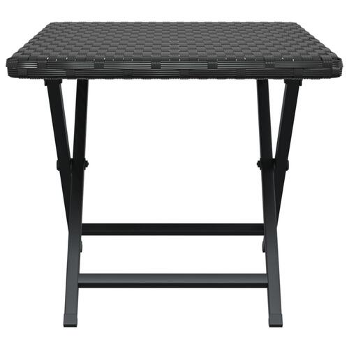 Foldbart bord 45x35x32 cm polyrattan sort